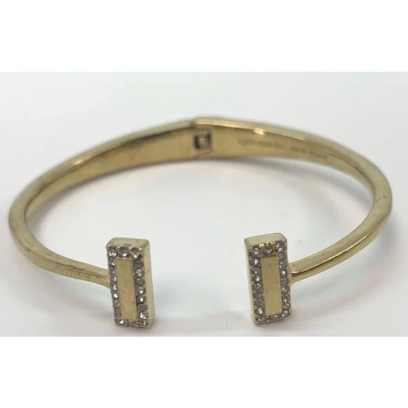 Kate Spade New York Gold-Tone Rhinestone Open Cuff Bracelet w/ Dust Bag 1902 - Picture 3 of 4